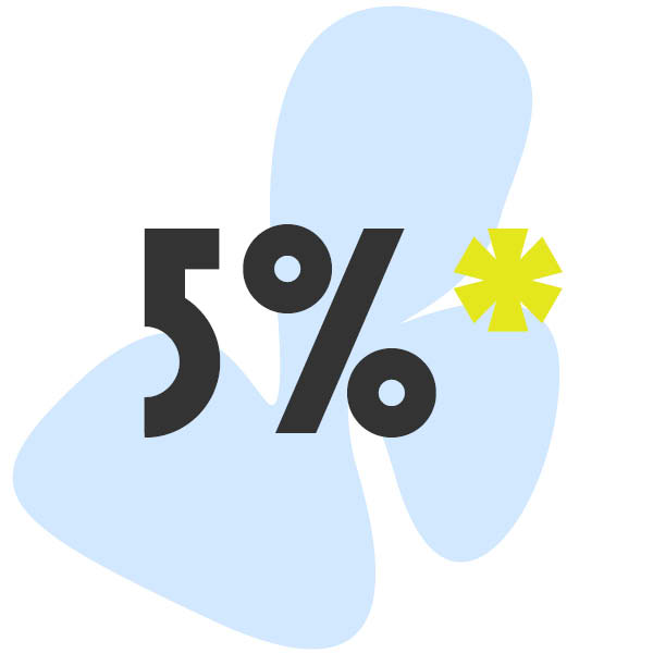 Neuseenland Logo mit 5 %