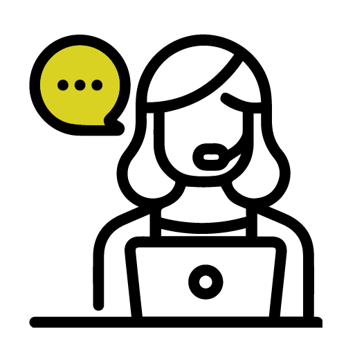 Bild Icon Person Headset und Laptop