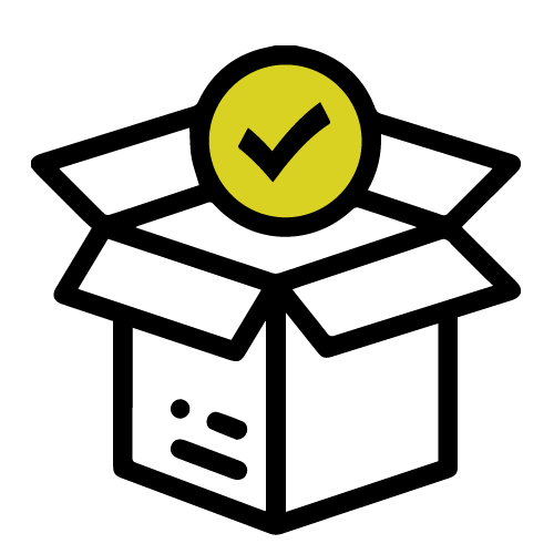 Bild Icon Paket mit Check